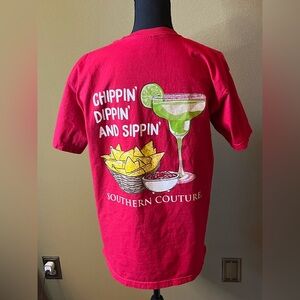 Southern Couture short sleeve red T-shirt.  Margarita chips & salsa Medium M